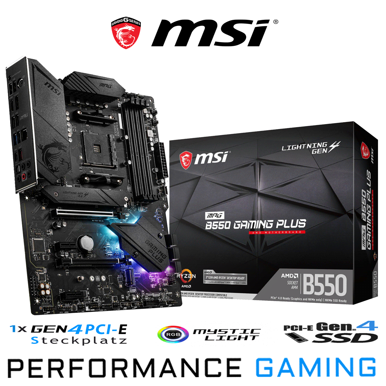 PC Bundle - AMD Ryzen 7 5700G - MSI B550 Gaming Plus- 16GB Lexar Thor CL16 DDR4-3200MHz (2x8GB) Kit