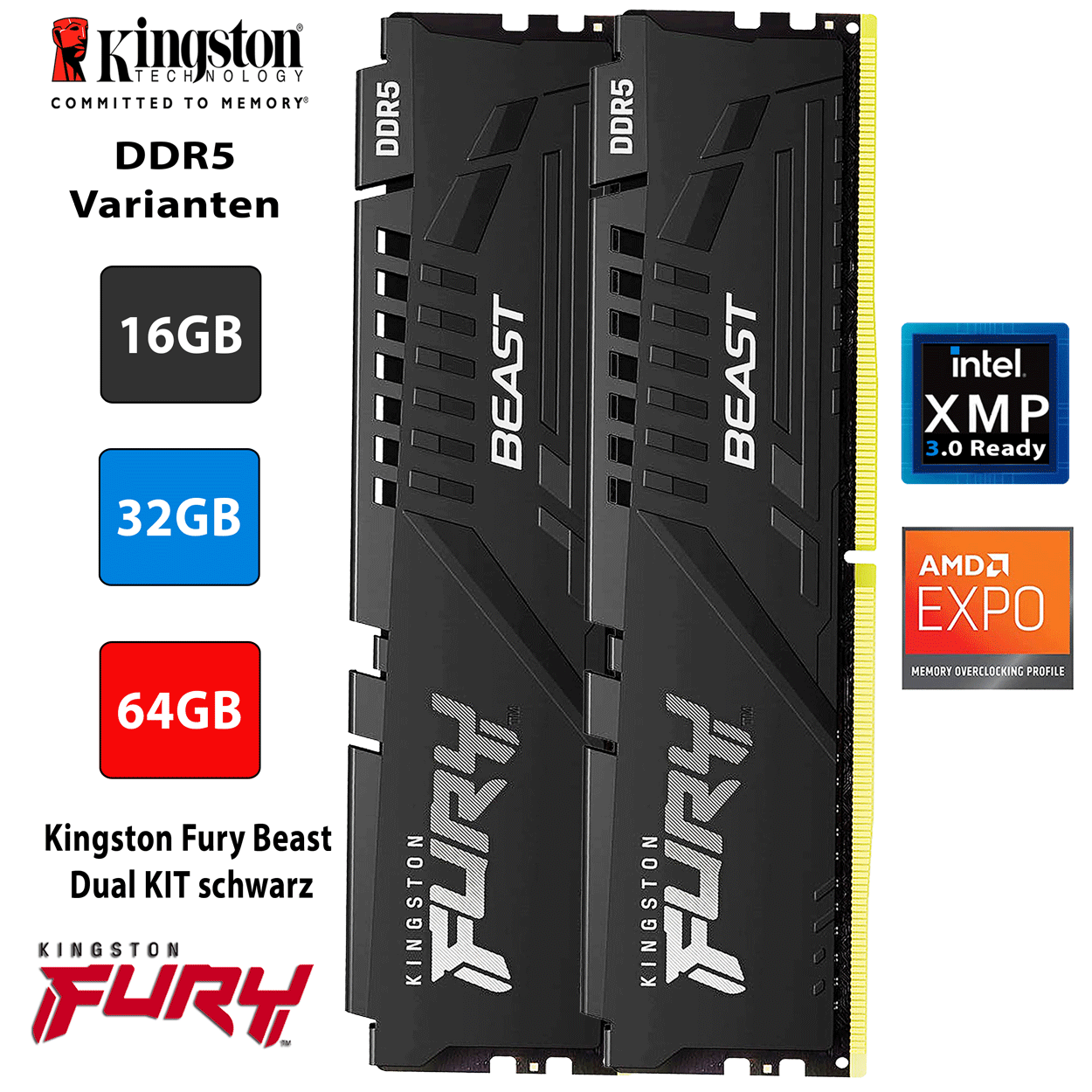 PC Bundle - Intel Core i7 Ultra 265K - ASUS TUF Gaming B860-Plus WIFI - 16GB Kingston Fury Beast DDR5-6000 Kit