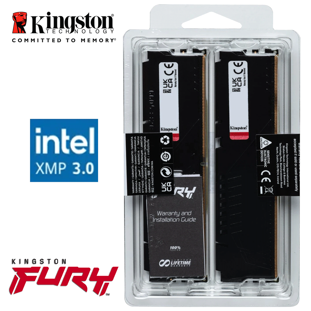 64GB Kingston FURY Beast DDR5-6000 DIMM CL40-40-40 (2x 32GB) Dual Kit of 2 schwarz