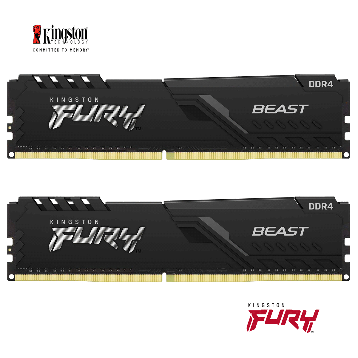 32GB Kingston FURY Beast DDR4-3600 CL18-22-22 DIMM (2x 8GB) Dual Kit of 2 schwarz