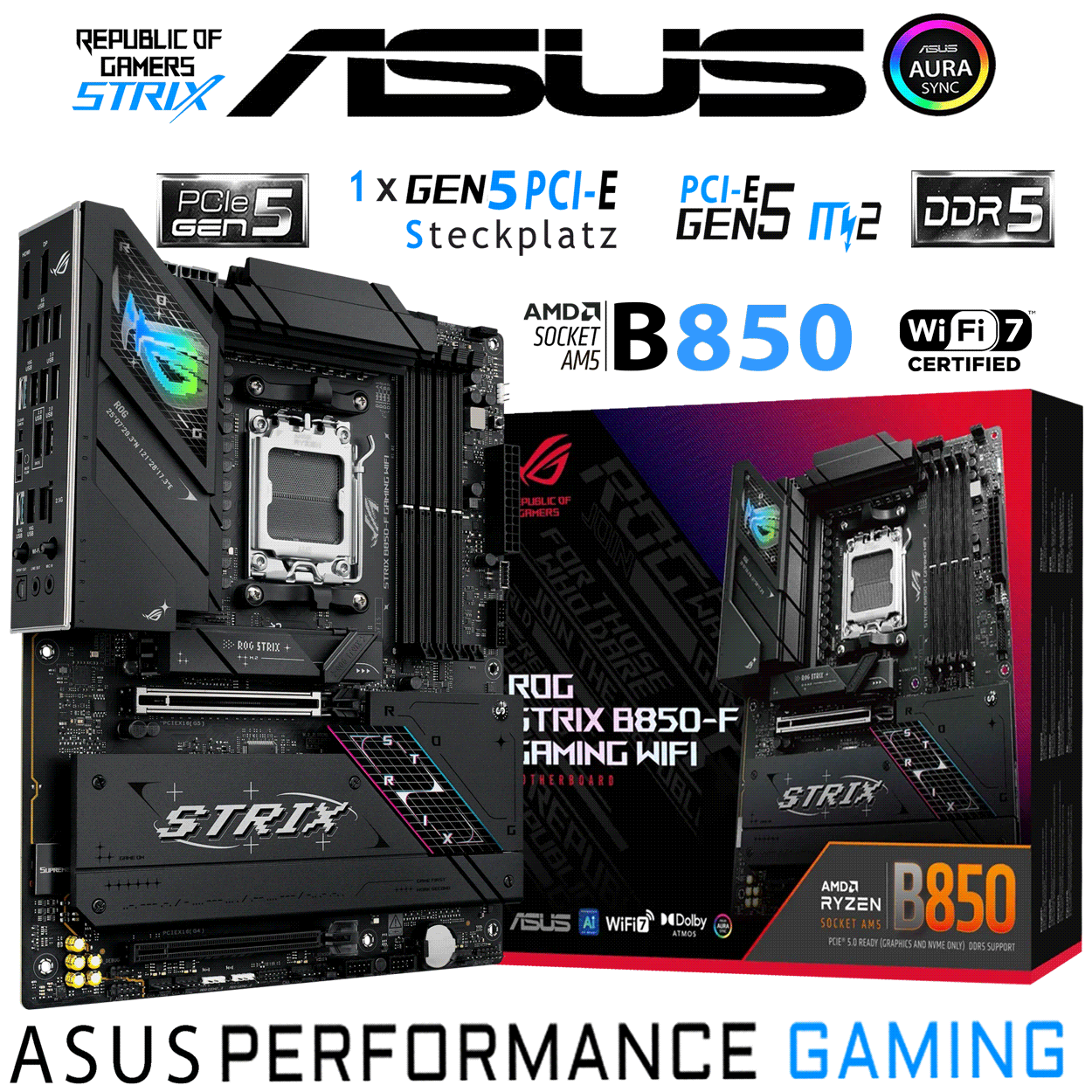 Widerruf-PC Bundle - AMD Ryzen 5 7600X3D - Asus Rog Strix B850-F Gaming - 32GB AData DDR5-6000MHz RGB Ram