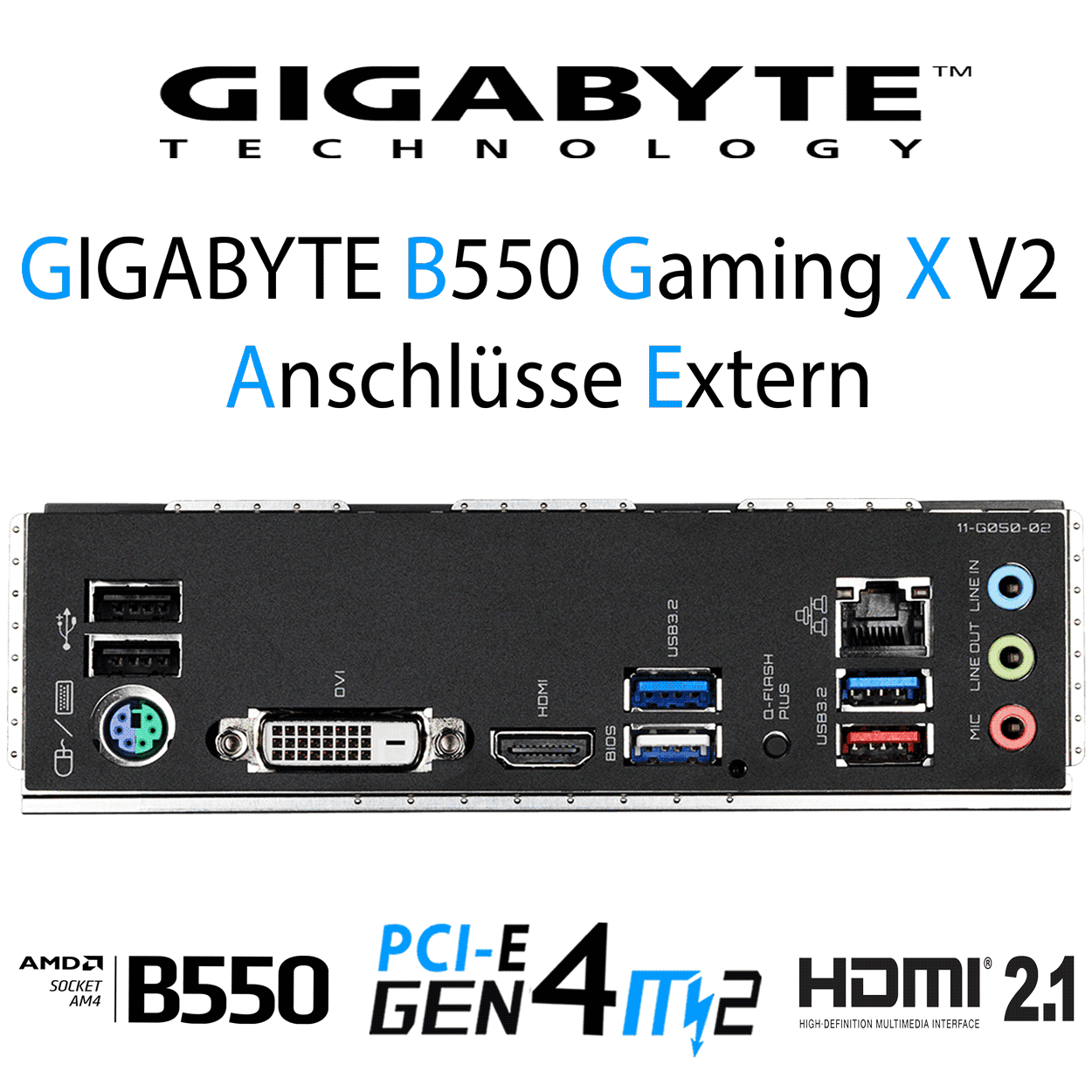 Gigabyte B550 Gaming X V2 Sockel AM4 DDR4 ATX Mainboard Retail