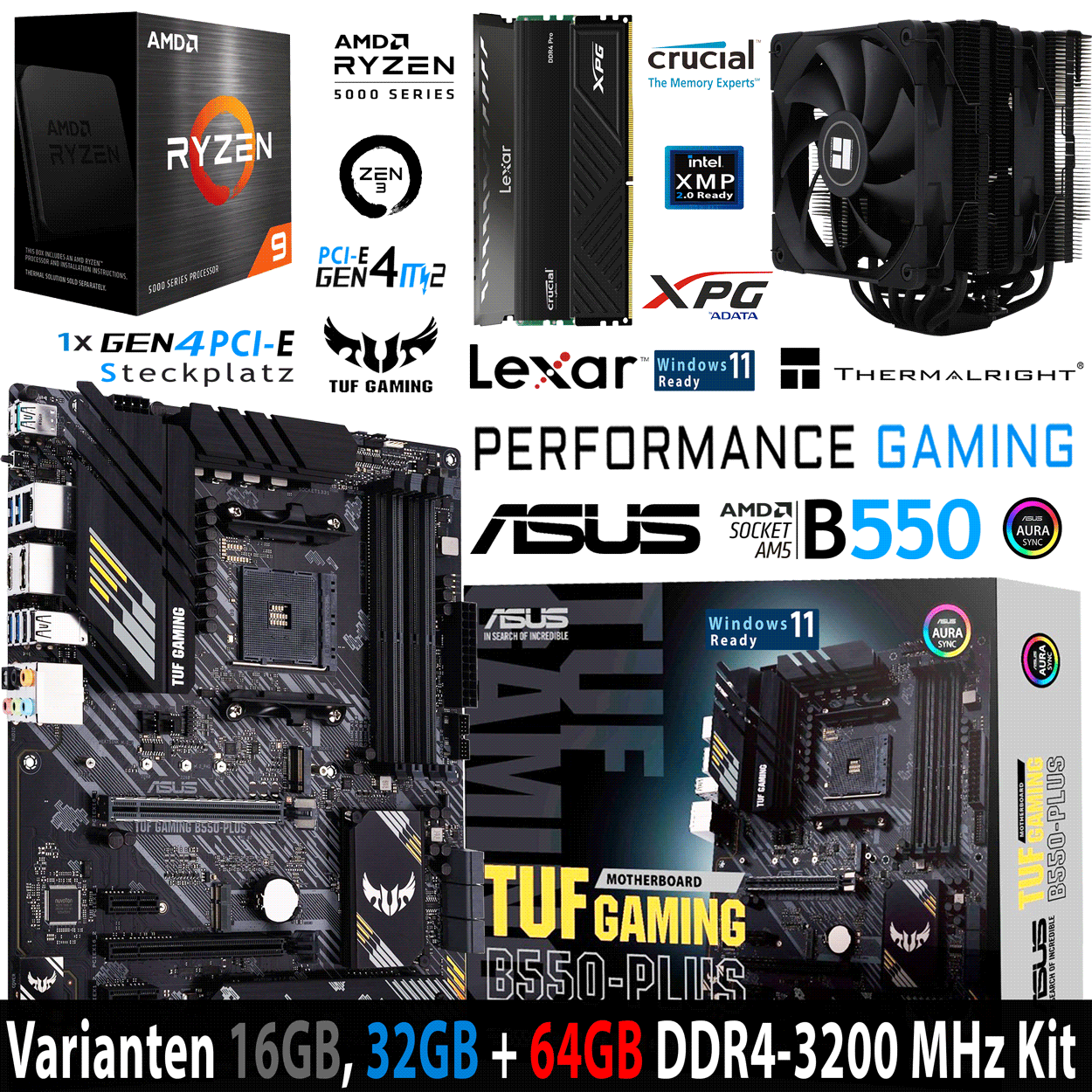 PC Bundle - AMD Ryzen 9 5950X - ASUS TUF GAMING B550-PLUS - 16GB DDR4-3200 Kit