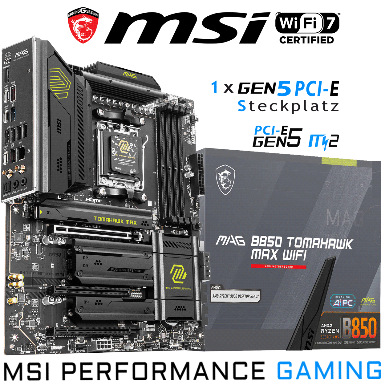 PC Bundle - AMD Ryzen 7 9800X3D - MSI Mag B850 Tomahawk Wifi7 - 16GB Kingston Fury Beast DDR5-6000 Kit
