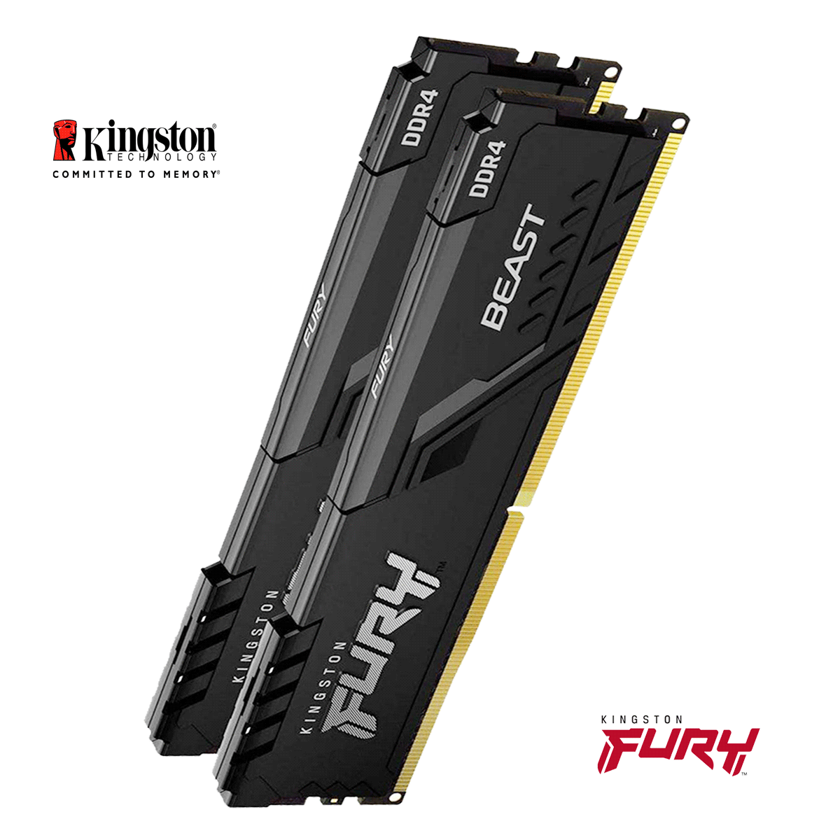 32GB Kingston FURY Beast DDR4-3600 CL18-22-22 DIMM (2x 8GB) Dual Kit of 2 schwarz