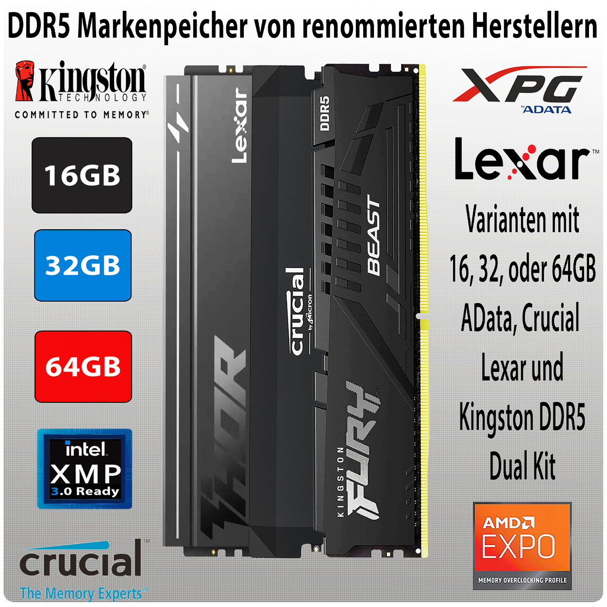 PC Bundle - AMD Ryzen 7 7800X3D - ASUS TUF Gaming B650E-E WIFI - 16GB Lexar oder Kingston DDR5-6000MHz Kit