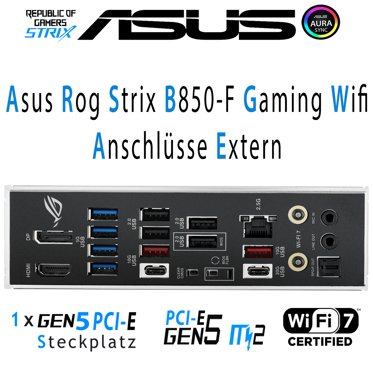 Widerruf-PC Bundle - AMD Ryzen 5 7600X3D - Asus Rog Strix B850-F Gaming - 32GB AData DDR5-6000MHz RGB Ram