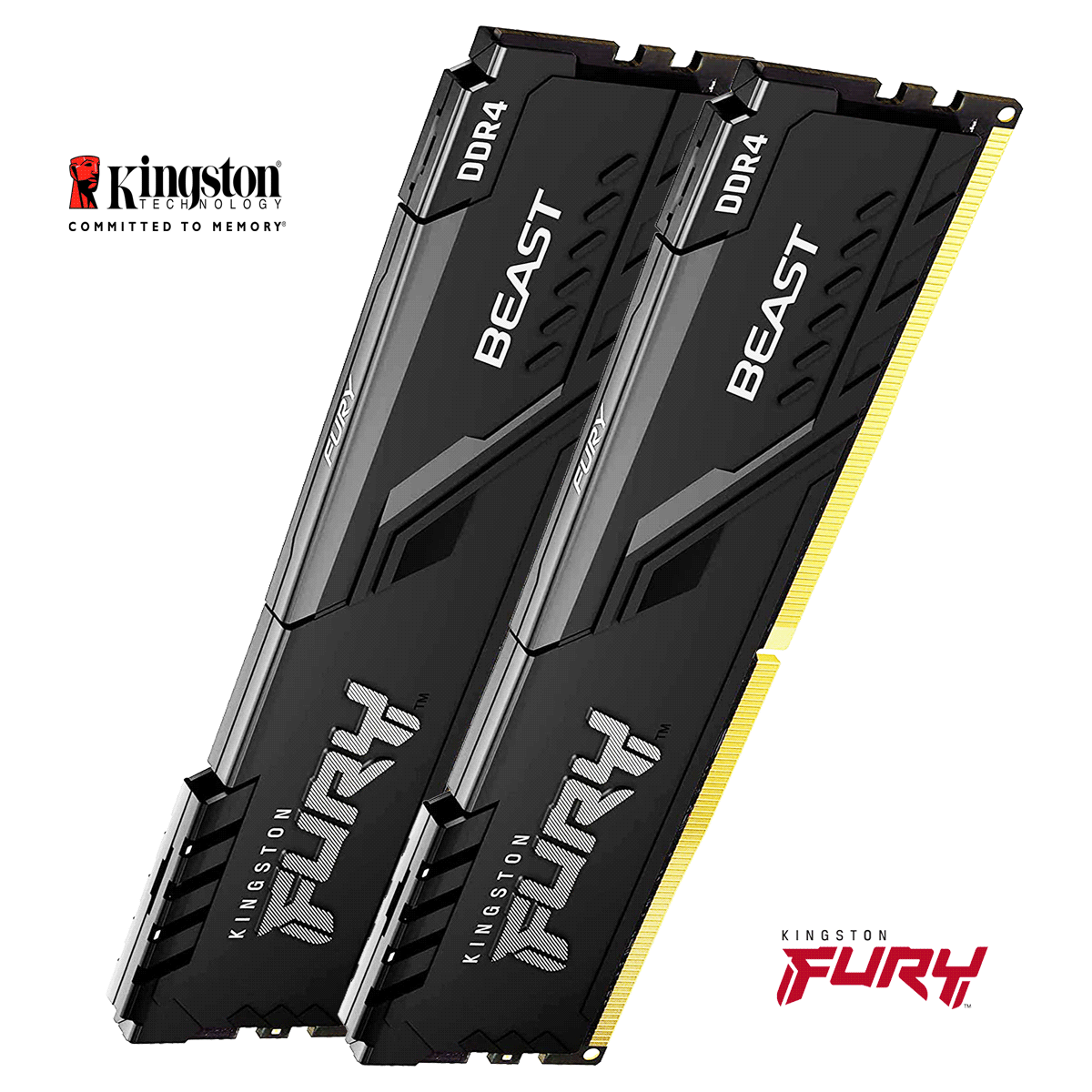 16GB Kingston FURY Beast DDR4-3600 CL17-21-21 DIMM (2x 8GB) Dual Kit of 2 schwarz