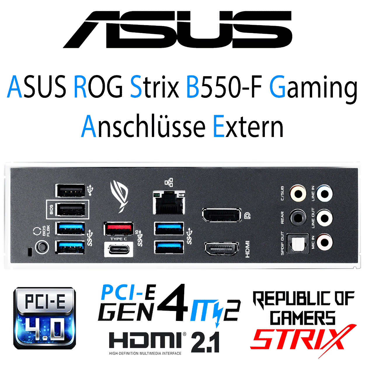 PC Bundle - AMD Ryzen 7 5800X - Asus Rog Strix B550-F Gaming - 16GB DDR4-3200 DDR4 Dual Kit schwarz