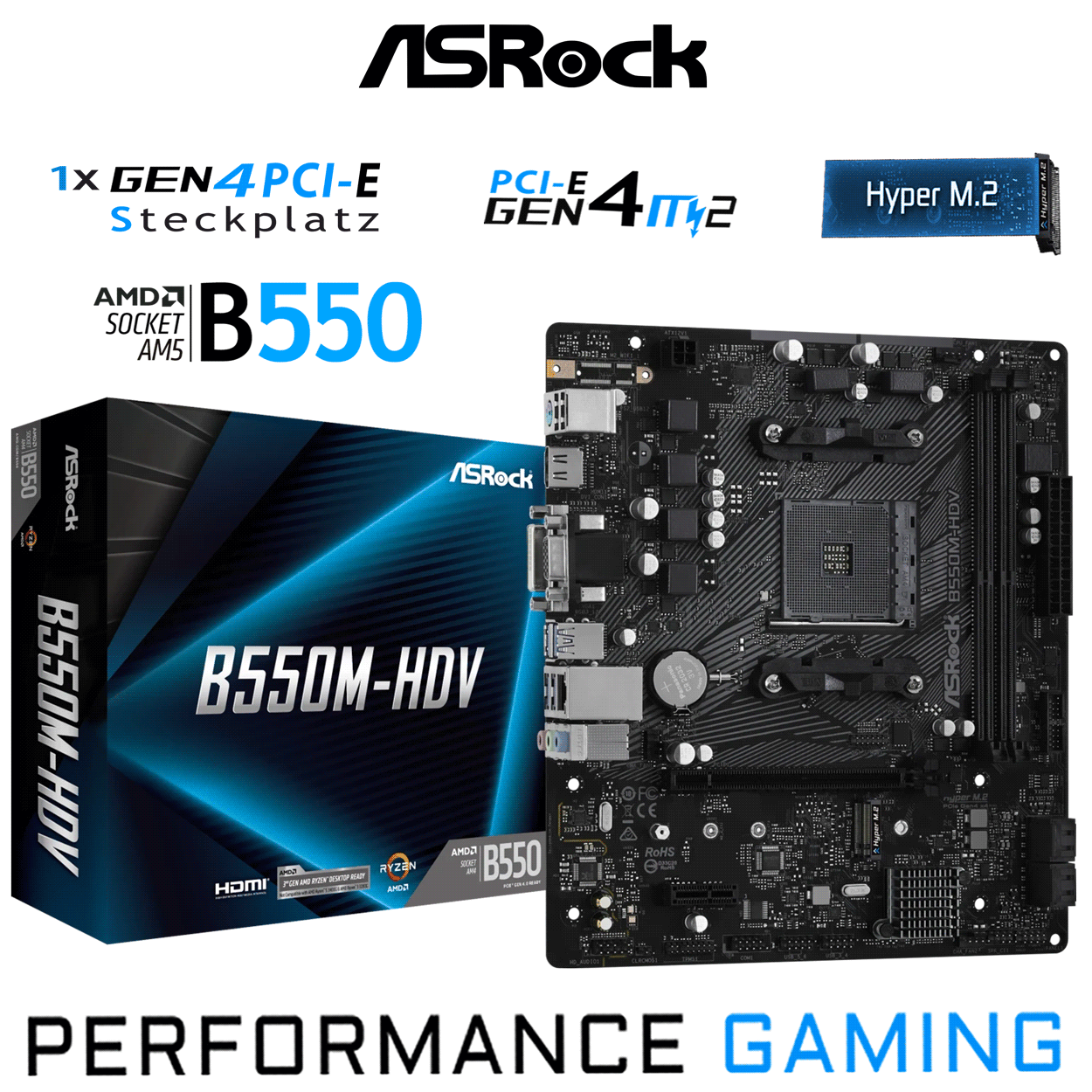 PC Bundle - AMD Ryzen 5 5500 Box - ASRock B550M-HDV DDR4 Mainboard PC Bundle - AMD Ryzen 5 5500 Box - ASRock B550M-HDV DDR4 Mainboard