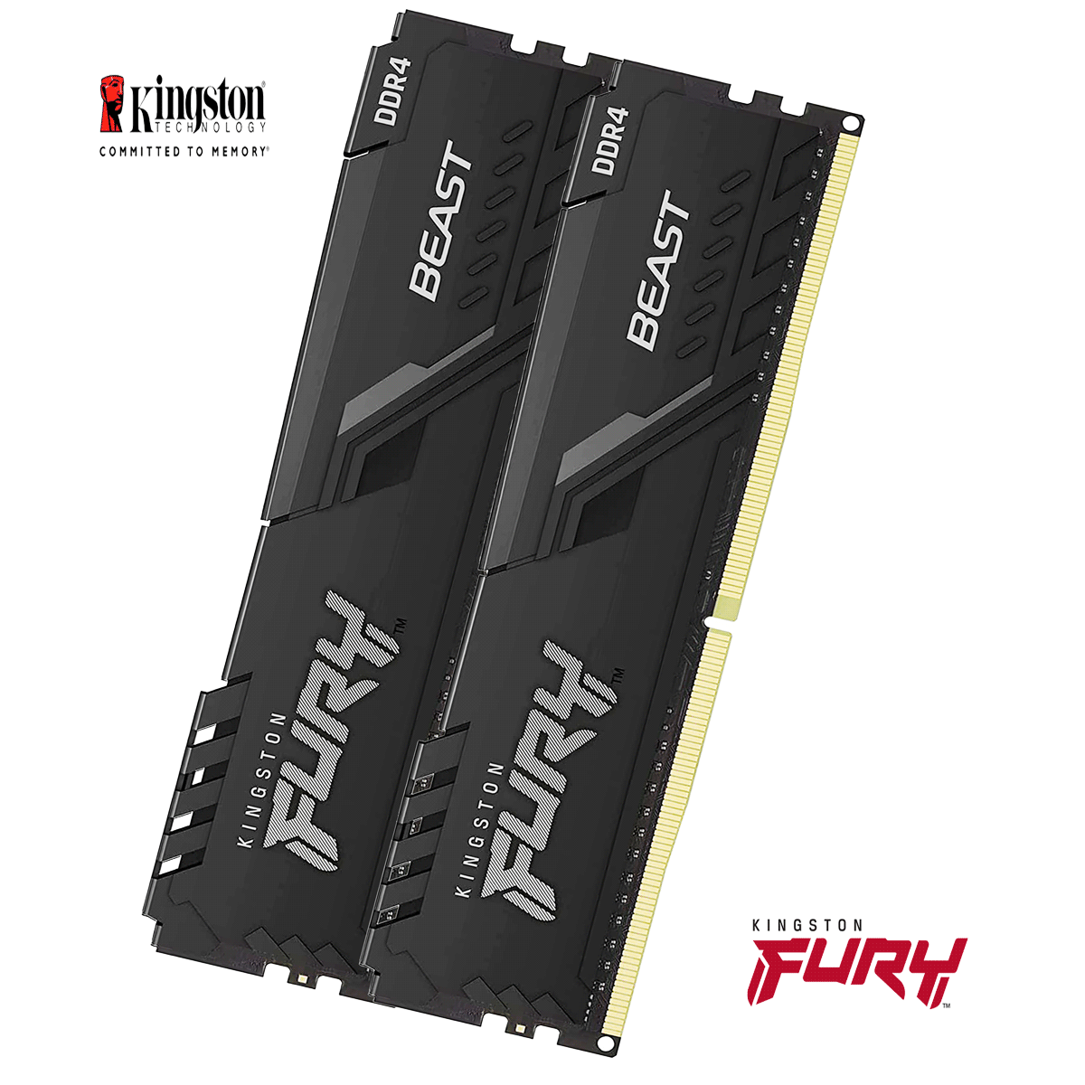 32GB Kingston FURY Beast DDR4-3600 CL18-22-22 DIMM (2x 8GB) Dual Kit of 2 schwarz