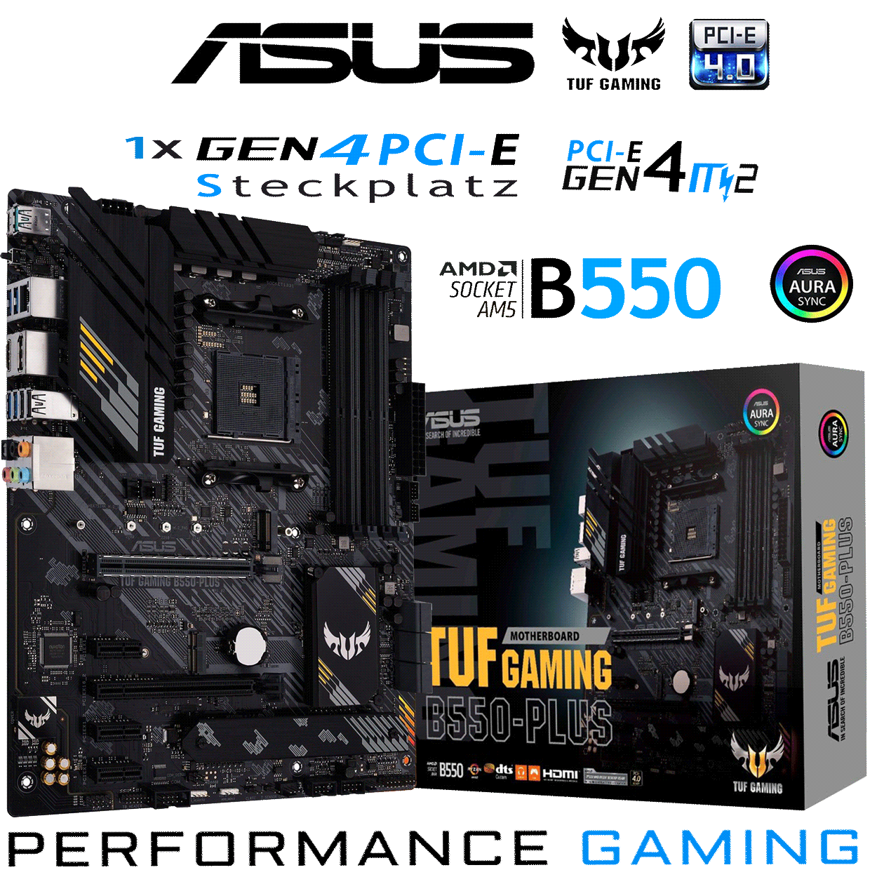 PC Bundle - AMD Ryzen 7 5700X3D - ASUS TUF GAMING B550-PLUS - 16GB DDR4-3200 Dual Kit schwarz