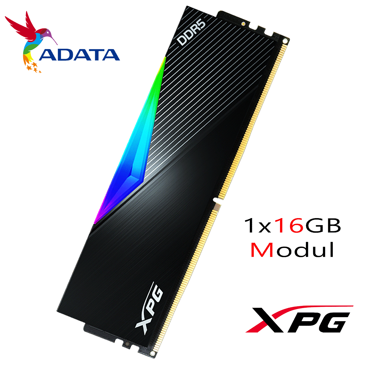 16GB ADATA XPG LANCER RGB DDR5-5200 DIMM CL 38 Single Modul schwarz