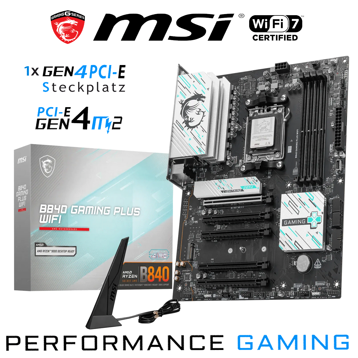 PC Bundle - AMD Ryzen 7 7800X3D - MSI B840 Gaming Plus Wifi7 - 16GB Kingston Fury Beast DDR4-3200 Kit