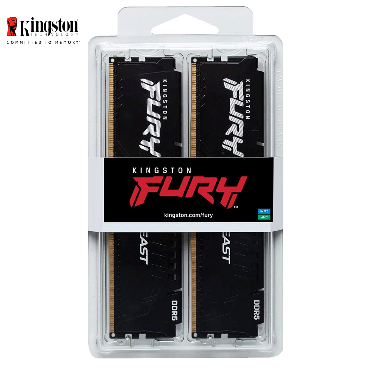 16GB Kingston FURY Beast DDR5-5200 DIMM CL40 (2x 8GB Module) Dual Kit of 2 schwarz 