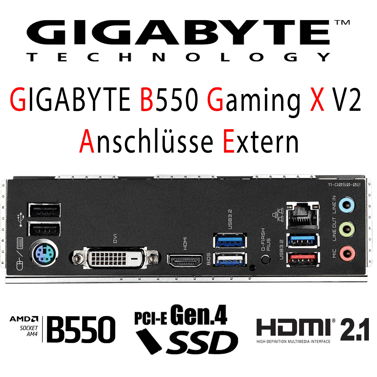 Gigabyte B550 Gaming X V2 Sockel AM4 DDR4 ATX Mainboard Retail