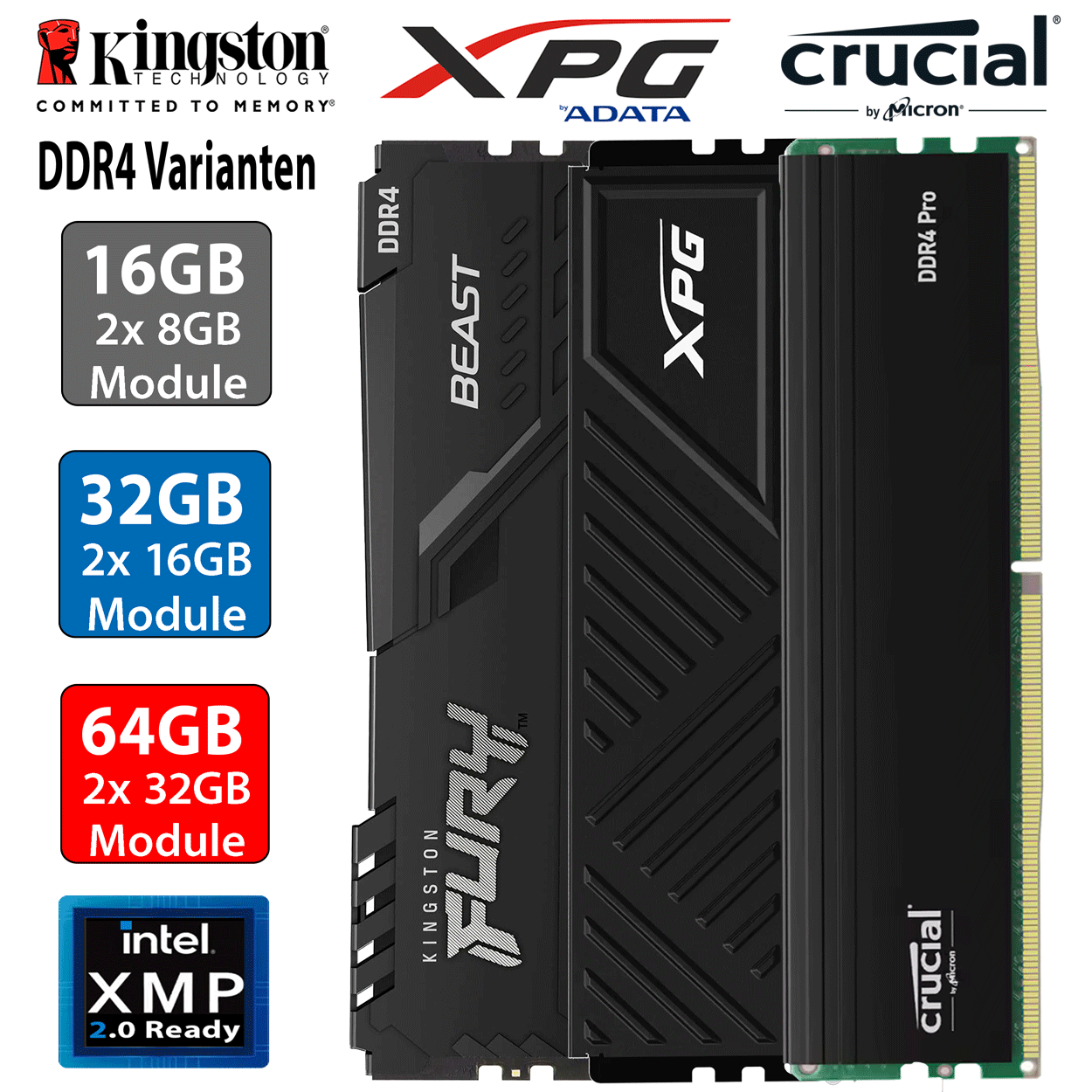 PC Bundle - AMD Ryzen 5 5500 - Asus Rog Strix B550-F Gaming - 16GB DDR4-3200 Dual Kit schwarz