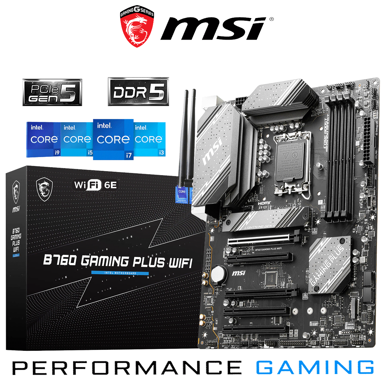 PC Bundle - Intel Core i7 12700KF - MSI B760 Gaming Plus - 16GB Kingston Fury Beast DDR5-6000MHz Kit schwarz