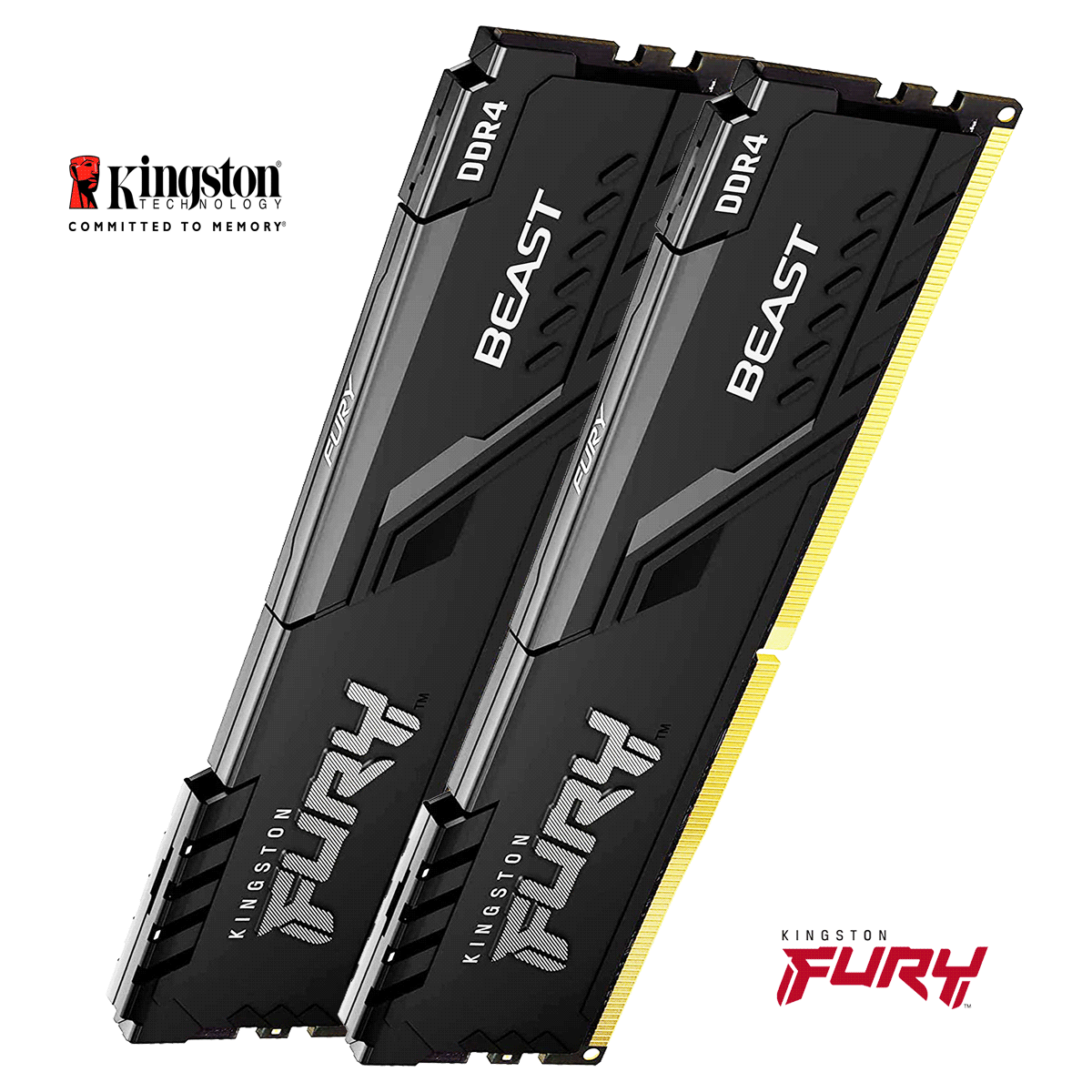 16GB Kingston FURY Beast DDR4-3600 CL17-21-21 DIMM (2x 8GB) Dual Kit of 2 schwarz 